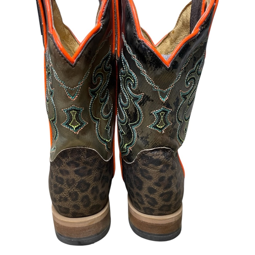 Cinch Kids Buckaroo Leopard Print Western Boots  Size 13 1/2 - Picture 4 of 12